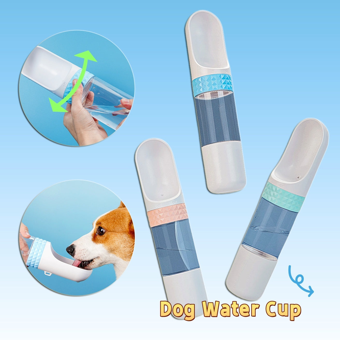 Folding portable dog water cup
