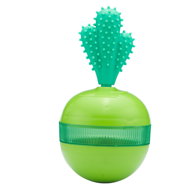 Dental hygiene treat dispensing dog toy.