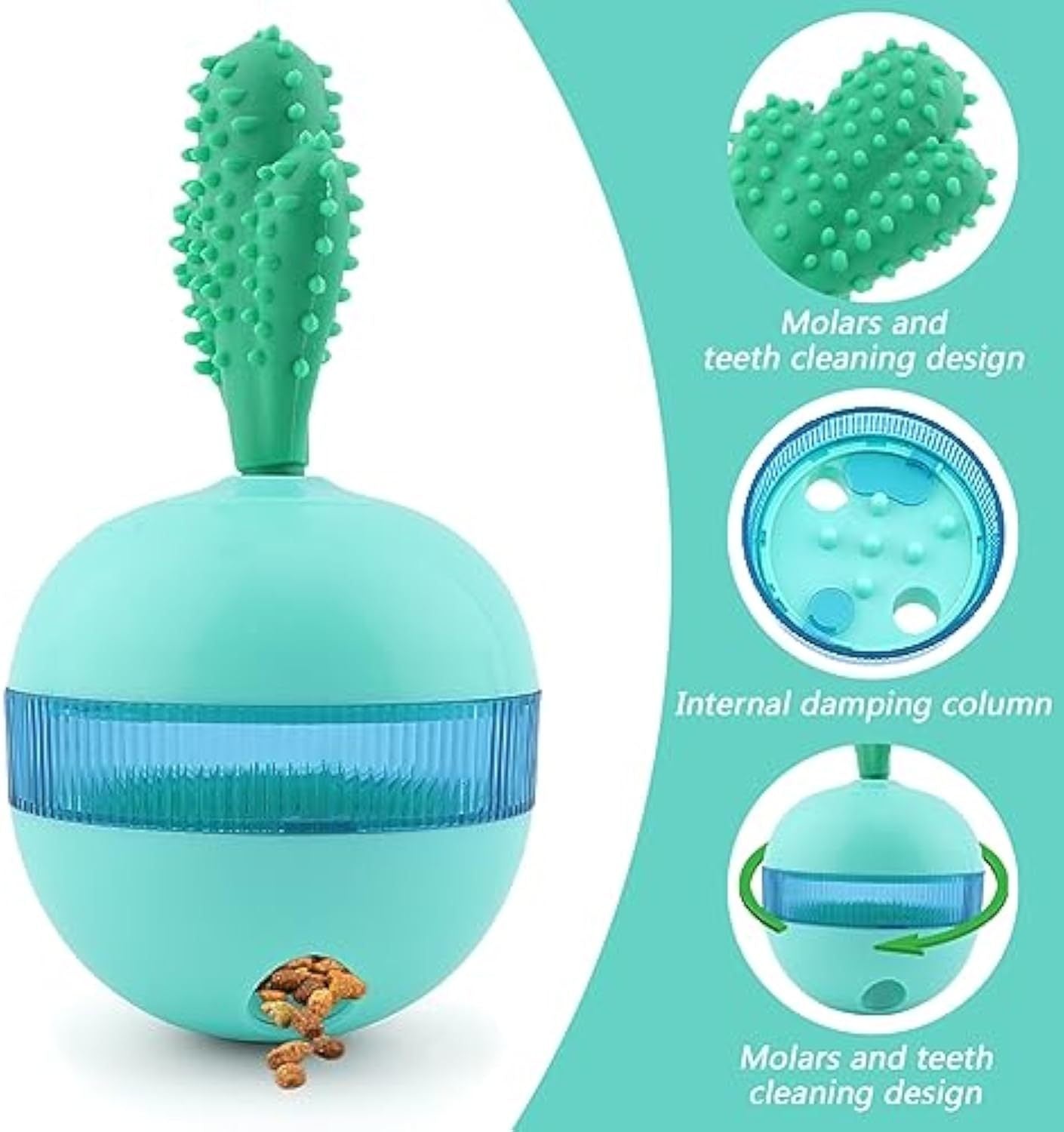Dental hygiene treat dispensing dog toy.