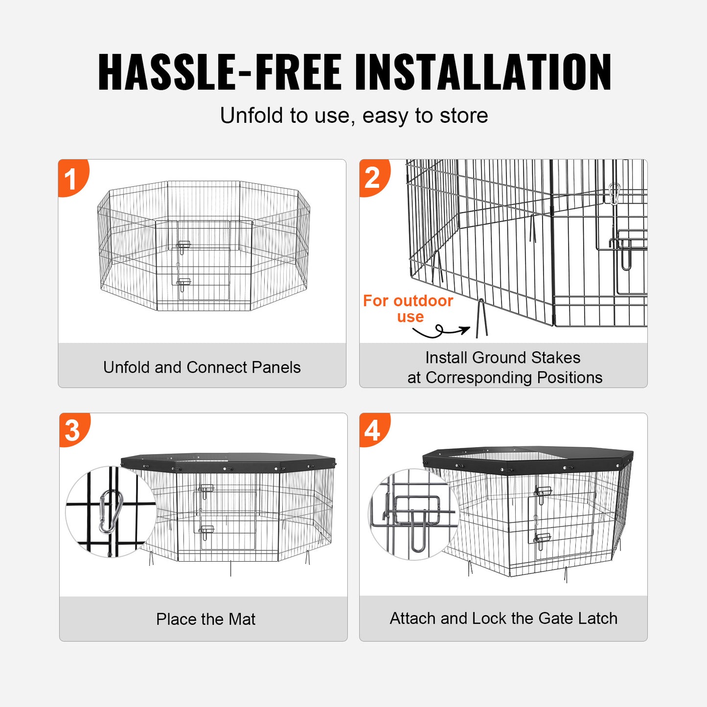 8 Panel pets playpen with shading barrier from the sun
