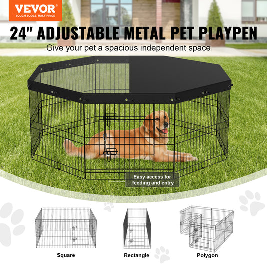 8 Panel pets playpen with shading barrier from the sun
