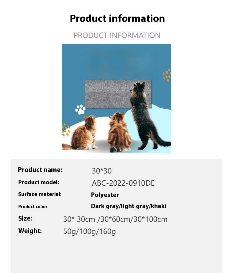 Wall mounted scratching board for cats