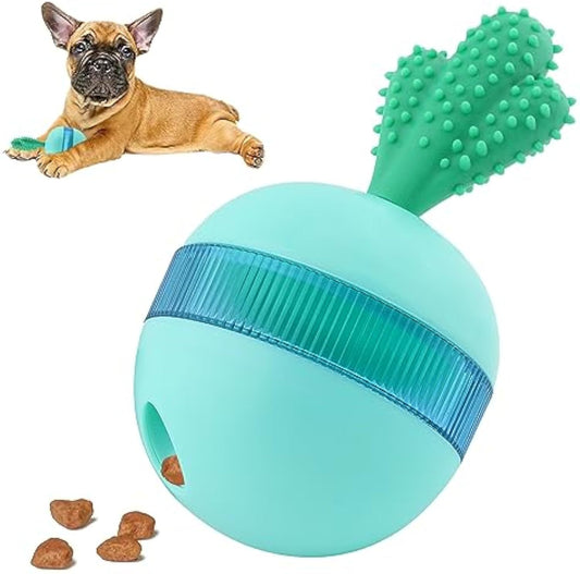 Dental hygiene treat dispensing dog toy.